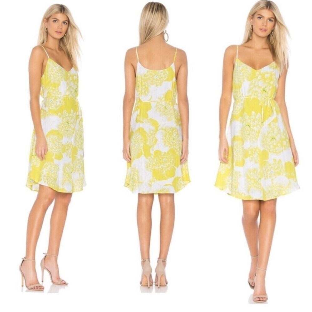 Cupcakes and Cashmere Dayen Floral Dress Small Yellow Sleeveless Casual Sweet